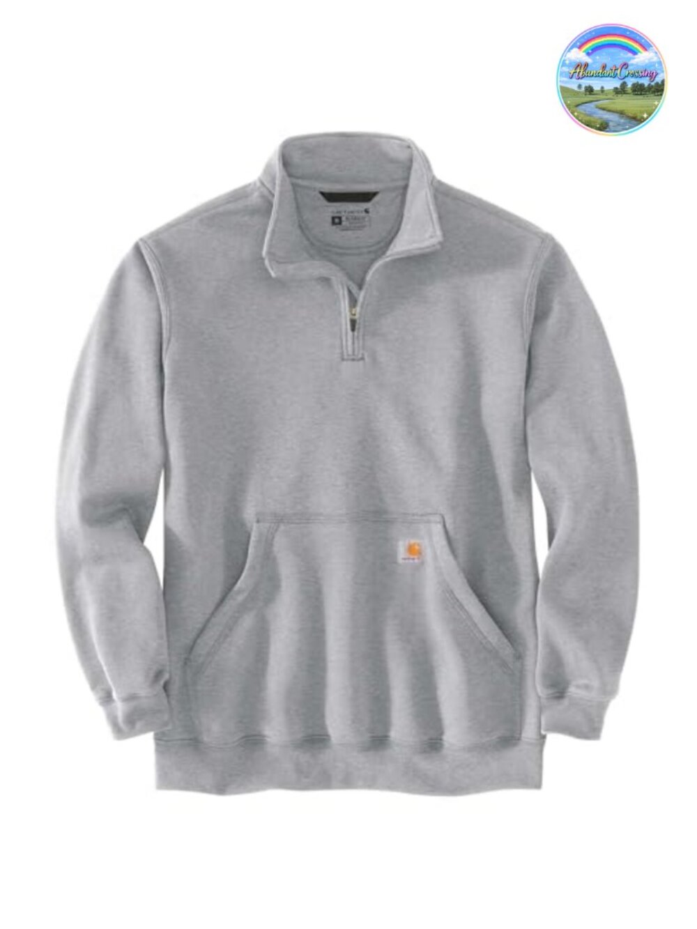 1/4-Zip Mock-Neck Sweatshirt with Storm Flap and Handwarmer Pocket